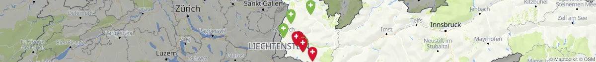 Kartenansicht für Apotheken-Notdienste in der Nähe von Sankt Gallenkirch (Bludenz, Vorarlberg)